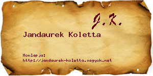 Jandaurek Koletta névjegykártya